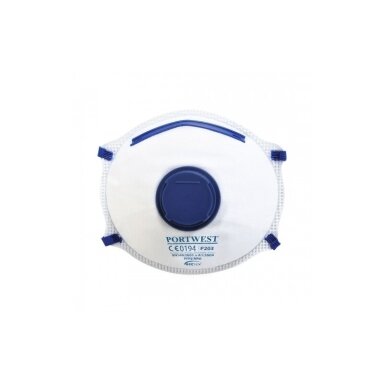 Baltas FFP2 Dolomite respiratorius su vožtuvu PORTWEST P203