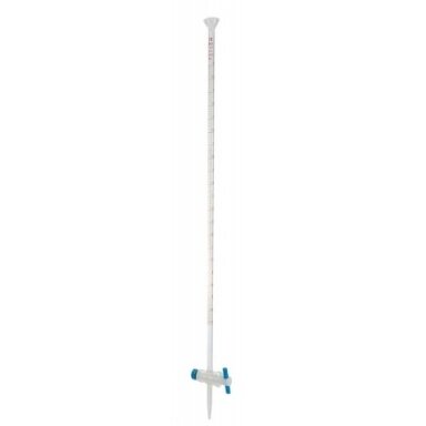 Biuretė su piltuvėliu viršuje ir kraneliu (PTFE), A klasė