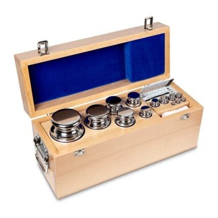 ECO formos svarelių rinkinys KERN, F1 klasė, medinėje dėžėje, 1 mg - 10 kg