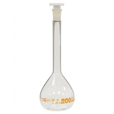 Matavimo kolba, pagaminta pagal USP, A klasė (Glassco) Matavimo kolba, pagaminta pagal USP, A klasė (Glassco)