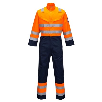 Modaflame oranžinės/tamsiai mėlynos spalvos kombinezonas PORTWEST MV29 Modaflame oranžinės/tamsiai mėlynos spalvos kombinezonas PORTWEST MV29