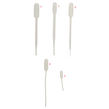 Pastero pipetės - plastikinės, negraduotos, nesterilios