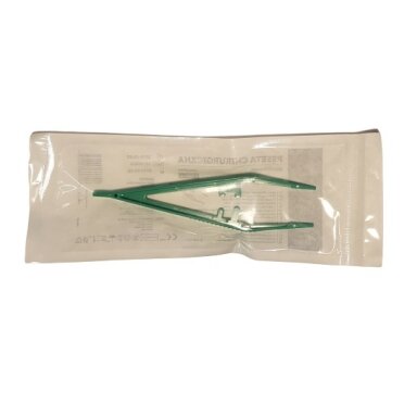 Plastikinis pincetas, sterilus - žalias
