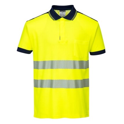 PW2 Gero matomumo Polo marškinėliai S/S PORTWEST T180. Spalva: geltona/mėlyna, Dydis: S PW2 Gero matomumo Polo marškinėliai S/S PORTWEST T180. Spalva: geltona/mėlyna, Dydis: S