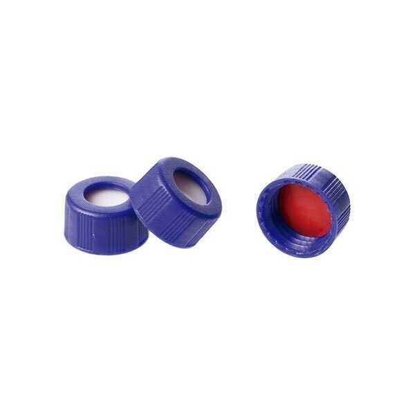Užsukami chromatografiniai kamšteliai su silikono/PTFE septa, 9-425 4 Užsukami chromatografiniai kamšteliai su silikono/PTFE septa, 9-425 4
