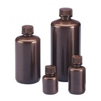 Tamsaus plastiko butelis, siauru kakleliu, HDPE